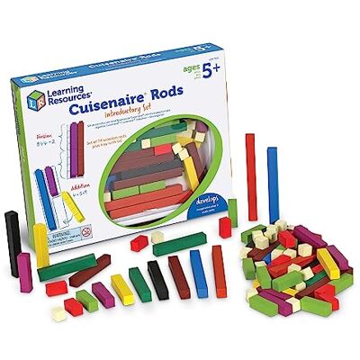 Learning Resources Cuisenaire Rods Wooden Rods Introductory Set, Age 5+ Explore addition, subtraction, fractions, decimals, geometry, measurement, patterns and algebra through hands-on maths play Learning Resources Cuisenaire Rods Wooden Rods Introductory Set, Age 5+ Explore addition, subtraction, fractions, decimals, geometry, measurement, patterns and algebra through hands-on maths play