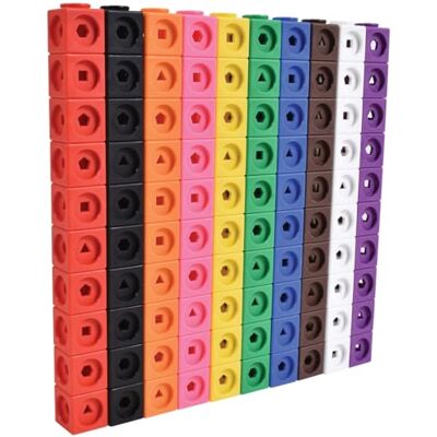 edxeducation Maths Cubes, Set of 100, 10 Colours 5 Geometric Shapes on Each Block, Classroom Learning Supplies, Counting Cubes, Maths Resources edxeducation Maths Cubes, Set of 100, 10 Colours 5 Geometric Shapes on Each Block, Classroom Learning Supplies, Counting Cubes, Maths Resources