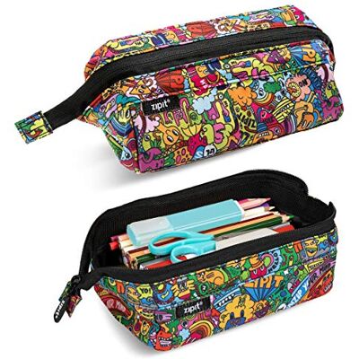 ZIPIT Lenny Pencil Case - Wide Opening, Colorful Zipper, Holds 55 Pencils ZIPIT Lenny Pencil Case - Wide Opening, Colorful Zipper, Holds 55 Pencils