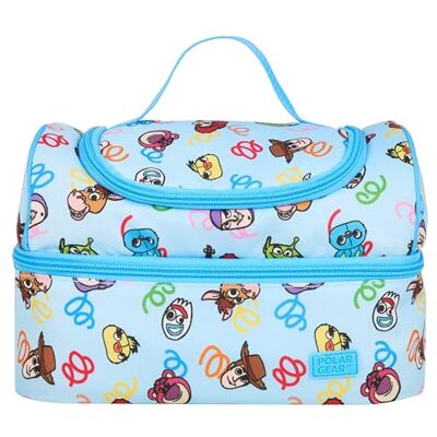 Disney Toy Story Lunch Bag with 2 Compartments, Blue, Toy Story Characters Pattern, 600D Polyester, Insulated,Ideal for School & Work, with Name Tag & Carry Handle Disney Toy Story Lunch Bag with 2 Compartments, Blue, Toy Story Characters Pattern, 600D Polyester, Insulated,Ideal for School & Work, with Name Tag & Carry Handle
