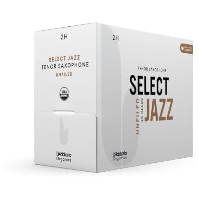 D'Addario Organic Select Jazz Unfiled Tenor Sax Reeds 2 Hard, 25-Pack Organic Select Jazz Unfiled tenor sax reeds deliver rich tone, flexible response, strong projection and consistent jazz play. D'Addario Organic Select Jazz Unfiled Tenor Sax Reeds 2 Hard, 25-Pack Organic Select Jazz Unfiled tenor sax reeds deliver rich tone, flexible response, strong projection and consistent jazz play.