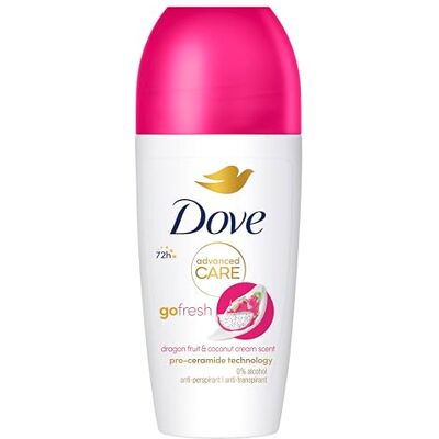 Dove Advanced Care Go Fresh Dragonfruit & Coconut Cream Scent Women's Antiperspirant Deodorant Roll On for 72 hour sweat protection with Pro-Ceramide technology 50 ml, Pack of 6 Dove Advanced Care Go Fresh Dragonfruit & Coconut Cream Scent Women's Antiperspirant Deodorant Roll On for 72 hour sweat protection with Pro-Ceramide technology 50 ml, Pack of 6