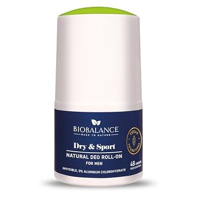 BIOBALANCE back to nature BioBalance Dry & Sport Natural Deodorant Roll-On 50ml 48-Hour Freshness Sensitive Skin Roll On Deodorant Cooling Deodorant Calms Irritation Vegan Friendly Formula BIOBALANCE back to nature BioBalance Dry & Sport Natural Deodorant Roll-On 50ml 48-Hour Freshness Sensitive Skin Roll On Deodorant Cooling Deodorant Calms Irritation Vegan Friendly Formula