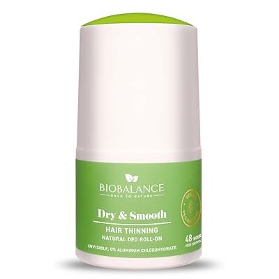 BIOBALANCE back to nature BioBalance Dry & Smooth Hair Thinning, Natural Deodorant Roll-On 48-Hour Freshness Lightweignt, Non Sticky Finish Palmatine Extract Reduces Unwanted Hair Vegan Friendly Roll On Deodorant BIOBALANCE back to nature BioBalance Dry & Smooth Hair Thinning, Natural Deodorant Roll-On 48-Hour Freshness Lightweignt, Non Sticky Finish Palmatine Extract Reduces Unwanted Hair Vegan Friendly Roll On Deodorant