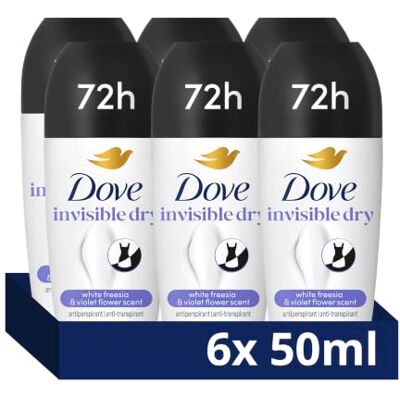 Dove Advanced Care Invisible Dry Anti-perspirant Deodorant pack of 6 with Triple Moisturising technology roll-on for 48 hours of protection 50 ml Dove Advanced Care Invisible Dry Anti-perspirant Deodorant pack of 6 with Triple Moisturising technology roll-on for 48 hours of protection 50 ml