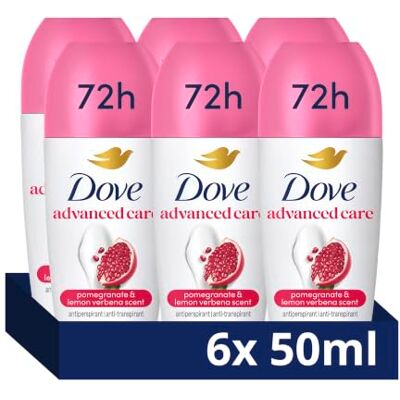 Dove Advanced Care Go Fresh Pomegranate Scent Anti-perspirant Deodorant pack of 6 with Triple Moisturising technology roll-on for 48 hours of protection 50 ml Dove Advanced Care Go Fresh Pomegranate Scent Anti-perspirant Deodorant pack of 6 with Triple Moisturising technology roll-on for 48 hours of protection 50 ml