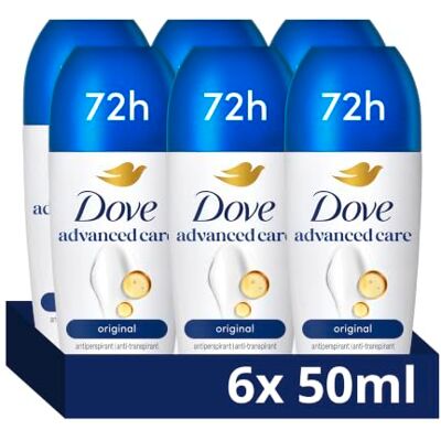Dove Advanced Care Original Anti-perspirant Deodorant pack of 6 with Triple Moisturising technology roll-on for 48 hours of protection 50 ml Dove Advanced Care Original Anti-perspirant Deodorant pack of 6 with Triple Moisturising technology roll-on for 48 hours of protection 50 ml