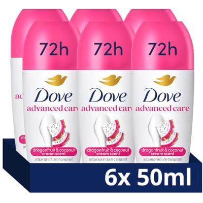 Dove Advanced Care Dragon Fruit & Coconut 72hr Roll On Deodorant 6x 50 ml Dove Advanced Care Dragon Fruit & Coconut 72hr Roll On Deodorant 6x 50 ml