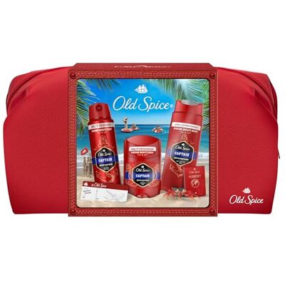 Old Spice Travel Bag Gift Set: Captain Deodorant Stick & Shower Gel 24/7 freshness, long-lasting perfume quality scent Old Spice Travel Bag Gift Set: Captain Deodorant Stick & Shower Gel 24/7 freshness, long-lasting perfume quality scent