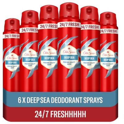 Old Spice Deep Sea Deodorant Body Spray 150ml 24/7 freshness, long-lasting perfume scent, odour protection, 0% Aluminium Salts, invisible on clothes Old Spice Deep Sea Deodorant Body Spray 150ml 24/7 freshness, long-lasting perfume scent, odour protection, 0% Aluminium Salts, invisible on clothes