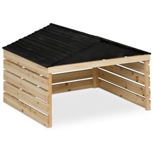 Relaxdays Robot Lawnmower Garage, Wood, HWD: 52.5 x 79 x 74 cm, Gable Roof, Mower Shelter, Garden Storage, Natural/Black Relaxdays Robot Lawnmower Garage, Wood, HWD: 52.5 x 79 x 74 cm, Gable Roof, Mower Shelter, Garden Storage, Natural/Black