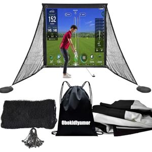Obokidlyamor Golf Simulator Impact Screens+ Shake Netting Net One Frame- Sim Ball Simulator Impact Display Projection Screen with 10pcs Grommet Ropes (10" Size, Impact Screen+Shank Net) Obokidlyamor Golf Simulator Impact Screens+ Shake Netting Net One Frame- Sim Ball Simulator Impact Display Projection Screen with 10pcs Grommet Ropes (10" Size, Impact Screen+Shank Net)