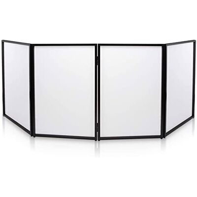 Pyle DJ Booth Foldable Cover Screen Portable Event Facade Front Board Video Light Projector Display Scrim Panel with Folding Steel Frame Panel Stand, Stretchable Lycra Spandex PDJFAC10 (White) Pyle DJ Booth Foldable Cover Screen Portable Event Facade Front Board Video Light Projector Display Scrim Panel with Folding Steel Frame Panel Stand, Stretchable Lycra Spandex PDJFAC10 (White)