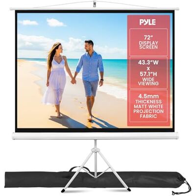 Pyle PRJTP72 72-Inch Floor Standing Portable Fold-Out Roll-Up Tripod Projector Screen Pyle PRJTP72 72-Inch Floor Standing Portable Fold-Out Roll-Up Tripod Projector Screen