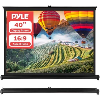 Pyle Portable Projector Screen Mobile Projection Screen Stand, Lightweight Carry & Durable Easy Pull Out System for Schools Meeting Conference Indoor Outdoor Use, 40 Inch (PRJTP46), White Pyle Portable Projector Screen Mobile Projection Screen Stand, Lightweight Carry & Durable Easy Pull Out System for Schools Meeting Conference Indoor Outdoor Use, 40 Inch (PRJTP46), White