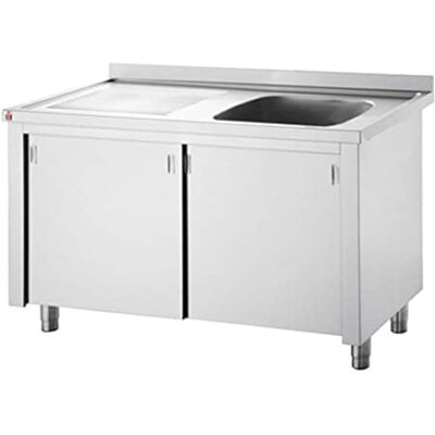 Stalwart DA-VSC107RBS Commercial Sink with Cupboard Stainless Steel 1 Bowl Right Splashback Width 1000mm Depth 700mm Stalwart DA-VSC107RBS Commercial Sink with Cupboard Stainless Steel 1 Bowl Right Splashback Width 1000mm Depth 700mm