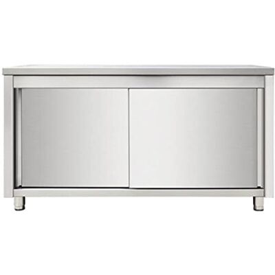 Stalwart Commercial Worktop Floor Cupboard Sliding Doors Stainless Steel Width 1600mm Depth 700mm DA-VTC167SL Stalwart Commercial Worktop Floor Cupboard Sliding Doors Stainless Steel Width 1600mm Depth 700mm DA-VTC167SL