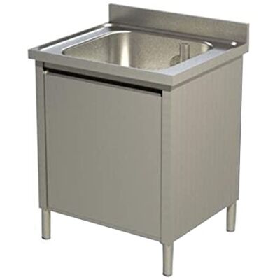 Stalwart DA-VSC86BS Commercial Sink with Cupboard Stainless Steel 1 Bowl Splashback Width 800mm Depth 600mm Stalwart DA-VSC86BS Commercial Sink with Cupboard Stainless Steel 1 Bowl Splashback Width 800mm Depth 600mm