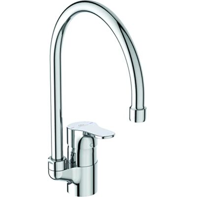 Ideal Standard Cerabase Kitchen Fitting, Spout Height 194 mm, Fast Installation, Water-Saving 9 l/min (3 bar), Kitchen Sink Tap – Chrome (85 x 236 x 334 mm) Ideal Standard Cerabase Kitchen Fitting, Spout Height 194 mm, Fast Installation, Water-Saving 9 l/min (3 bar), Kitchen Sink Tap – Chrome (85 x 236 x 334 mm)