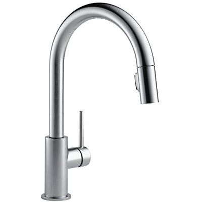 DELTA Faucet Trinsic Brushed Nickel Kitchen Faucet, Kitchen Faucets with Pull Down Sprayer, Kitchen Sink Faucet, Faucet for Kitchen Sink with Magnetic Docking Spray Head, Arctic Stainless 9159-AR-DST DELTA Faucet Trinsic Brushed Nickel Kitchen Faucet, Kitchen Faucets with Pull Down Sprayer, Kitchen Sink Faucet, Faucet for Kitchen Sink with Magnetic Docking Spray Head, Arctic Stainless 9159-AR-DST