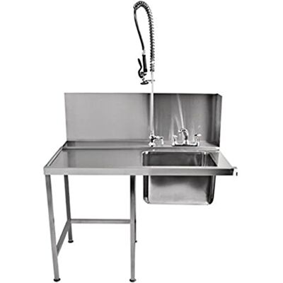 Classeq GD925 Pass Through Dish washer Inlet Table, Sink Splash back, Pre-rinse, Taps Left Hand, 1100 mm Classeq GD925 Pass Through Dish washer Inlet Table, Sink Splash back, Pre-rinse, Taps Left Hand, 1100 mm