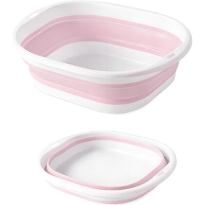 Muexoee 9L Foldable Sink, Durable and Portable Silicone-Plastic Dishwashing Basin, Lightweight and Easy-to-Carry Sink for Camping, Outdoor Activities, and Travel, Space-Saving (Pink) Muexoee 9L Foldable Sink, Durable and Portable Silicone-Plastic Dishwashing Basin, Lightweight and Easy-to-Carry Sink for Camping, Outdoor Activities, and Travel, Space-Saving (Pink)