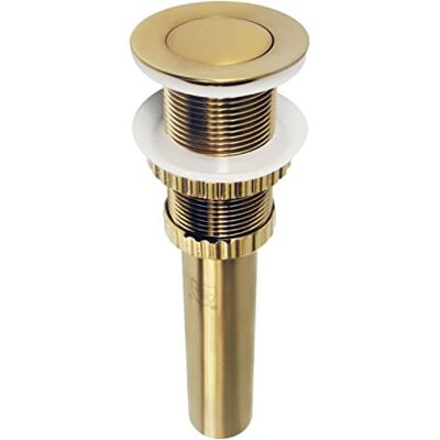 Kingston EV8417 Coronet Push Pop-Up Bathroom Sink Drain Without Overflow, Brushed Brass, 8.44 x 2.44 x 2.44 cm Kingston EV8417 Coronet Push Pop-Up Bathroom Sink Drain Without Overflow, Brushed Brass, 8.44 x 2.44 x 2.44 cm