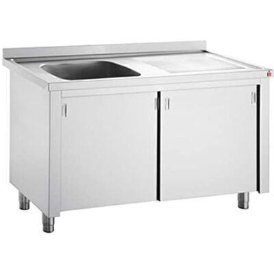 Stalwart DA-VSC107LBS Commercial Sink with Cupboard Stainless Steel 1 Bowl Left Splashback Width 1000mm Depth 700mm Stalwart DA-VSC107LBS Commercial Sink with Cupboard Stainless Steel 1 Bowl Left Splashback Width 1000mm Depth 700mm
