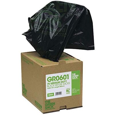 Greensac Compactor Sack in Dispenser, Black, Pack of 40 Greensac Compactor Sack in Dispenser, Black, Pack of 40