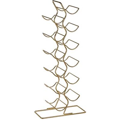 Premier Housewares 509917 12 Bottle Wine Rack, Gold Finish Premier Housewares 509917 12 Bottle Wine Rack, Gold Finish