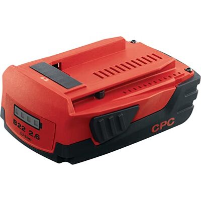 HILTI B22 2.6 22V Battery, Compact and Lightweight 2.6 Ah Li-ion Battery for All 22V Cordless Power Tools, Dimensions: 135 x 94 x 53 mm (2136393) HILTI B22 2.6 22V Battery, Compact and Lightweight 2.6 Ah Li-ion Battery for All 22V Cordless Power Tools, Dimensions: 135 x 94 x 53 mm (2136393)