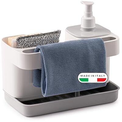 Snips Riordinello Sink Caddy 3 in 1 with 400 ml Dispenser, Made in Italy Snips Riordinello Sink Caddy 3 in 1 with 400 ml Dispenser, Made in Italy
