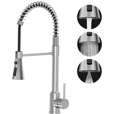 SREWOHS PRO Kitchen Sink Mixer Taps, Pull Down Spray Head Bar Taps Faucet Monobloc Single Lever Bar Tap 1 Hole with High Arc 360° Swivel 3 Modes Spray Head SREWOHS PRO Kitchen Sink Mixer Taps, Pull Down Spray Head Bar Taps Faucet Monobloc Single Lever Bar Tap 1 Hole with High Arc 360° Swivel 3 Modes Spray Head