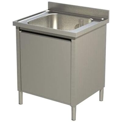 Stalwart DA-VSC87BS Commercial Sink with Cupboard Stainless Steel 1 Bowl Splashback Width 800mm Depth 700mm Stalwart DA-VSC87BS Commercial Sink with Cupboard Stainless Steel 1 Bowl Splashback Width 800mm Depth 700mm