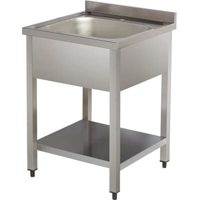 Stalwart DA-VS86BS Commercial Sink Stainless Steel 1 Bowl Bottom Shelf Splashback 800mm Depth 600mm Stalwart DA-VS86BS Commercial Sink Stainless Steel 1 Bowl Bottom Shelf Splashback 800mm Depth 600mm