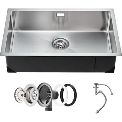 VEVOR 70cm Kitchen Sink Workstation, 304 Stainless Steel Undermount Sinks, Drop-in Single Bowl Farmhouse Basin with Accessories, Household Dishwasher Sinks for RV, Prep Kitchen, Laundry Room, Bar VEVOR 70cm Kitchen Sink Workstation, 304 Stainless Steel Undermount Sinks, Drop-in Single Bowl Farmhouse Basin with Accessories, Household Dishwasher Sinks for RV, Prep Kitchen, Laundry Room, Bar