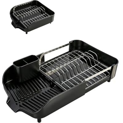 Sekey Foldable Dish Drainer – Space-Saving Stainless Steel Dish Drainer with Cutlery Tray, Foldable Sink Coaster for Kitchen Worktop or Sink Sekey Foldable Dish Drainer – Space-Saving Stainless Steel Dish Drainer with Cutlery Tray, Foldable Sink Coaster for Kitchen Worktop or Sink