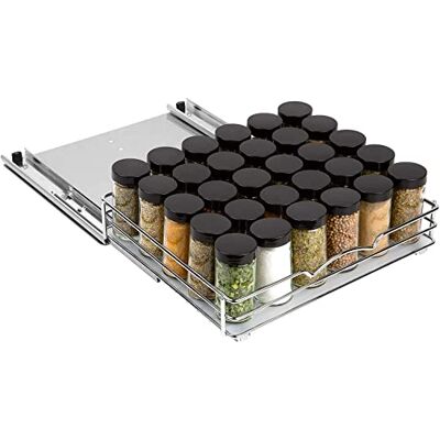 HOLDN’ STORAGE Pull Out Spice Rack Organizer for Cabinet, Heavy Duty-5 Year Limited Warranty- Chrome, 12 3/8"Wx 10-3/8"D x 2-1/8 H for Upper Kitchen Cabinets and Pantry Closet, For Spices, Sauces, Canned Food etc. HOLDN’ STORAGE Pull Out Spice Rack Organizer for Cabinet, Heavy Duty-5 Year Limited Warranty- Chrome, 12 3/8"Wx 10-3/8"D x 2-1/8 H for Upper Kitchen Cabinets and Pantry Closet, For Spices, Sauces, Canned Food etc.