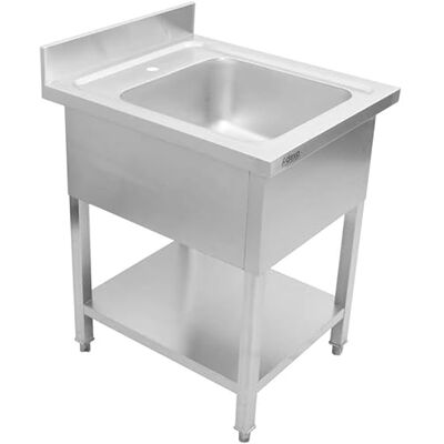 Stalwart DA-THSTR86BM1 Commercial Sink Stainless Steel 1 Bowl Bottom Shelf Splashback 800mm Depth 600mm Stalwart DA-THSTR86BM1 Commercial Sink Stainless Steel 1 Bowl Bottom Shelf Splashback 800mm Depth 600mm