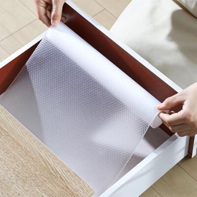 VINATO EVA Drawer Mat, Water-Repellent, Cut to Size, Non-Slip Mat, Kitchen, Bathroom, Cabinet Interior Protection (Transparent, 30 x 400 cm) VINATO EVA Drawer Mat, Water-Repellent, Cut to Size, Non-Slip Mat, Kitchen, Bathroom, Cabinet Interior Protection (Transparent, 30 x 400 cm)