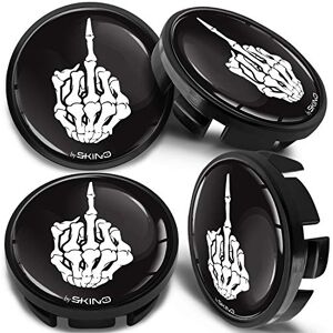 SkinoEu Compatible with Wheel Center Caps VW 65mm Centre Alloy Hubcaps Skull Bones Middle Finger Black CV 22 SkinoEu Compatible with Wheel Center Caps VW 65mm Centre Alloy Hubcaps Skull Bones Middle Finger Black CV 22