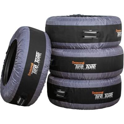 Kurgo K00036 Seasonal Tire Totes, Spare Tire Cover, Portable Wheel Bags, Winter Tire Cover, Handle for Easy Transportation, Universal Fit, Machine Washable, Fits Tires 22” to 31”, Includes 4 Tire Totes Kurgo K00036 Seasonal Tire Totes, Spare Tire Cover, Portable Wheel Bags, Winter Tire Cover, Handle for Easy Transportation, Universal Fit, Machine Washable, Fits Tires 22” to 31”, Includes 4 Tire Totes