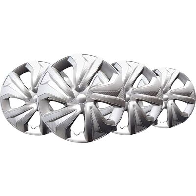+PWR Car Parts 15" Road Silver Wheel Covers, Set of 4, Universal, High Impact ABS, Pressure Fit, Modern Design and Optimised Ventilation +PWR Car Parts 15" Road Silver Wheel Covers, Set of 4, Universal, High Impact ABS, Pressure Fit, Modern Design and Optimised Ventilation