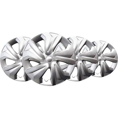 +PWR Car Parts 16" Road Silver Wheel Covers, Set of 4, Universal, High Impact ABS, Pressure Fit, Modern Design and Optimised Ventilation +PWR Car Parts 16" Road Silver Wheel Covers, Set of 4, Universal, High Impact ABS, Pressure Fit, Modern Design and Optimised Ventilation