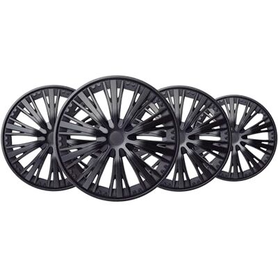 +PWR Car Parts 15" Pulse Black Wheel Covers, Set of 4, Universal, High Impact ABS, Pressure Fit, Modern Design and Optimised Ventilation +PWR Car Parts 15" Pulse Black Wheel Covers, Set of 4, Universal, High Impact ABS, Pressure Fit, Modern Design and Optimised Ventilation