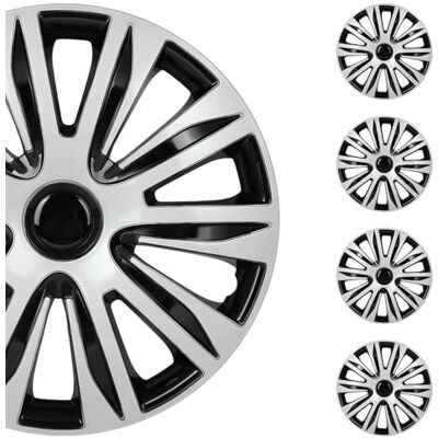 SCITOO Car Wheel Rim Skin 4 Pack 15 inch Cover Hubcap Wheel Cover Replacement R15 Hub Caps -Set of 4(15-inch,Gloss Black & Silver) SCITOO Car Wheel Rim Skin 4 Pack 15 inch Cover Hubcap Wheel Cover Replacement R15 Hub Caps -Set of 4(15-inch,Gloss Black & Silver)