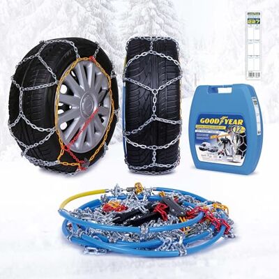 Goodyear 77931 Good Year 77931-12 mm Passenger Car snow chains TUV and ONORM approved size 227. Suitable for SUV, vans, motorhomes and 4x4, size 227 Goodyear 77931 Good Year 77931-12 mm Passenger Car snow chains TUV and ONORM approved size 227. Suitable for SUV, vans, motorhomes and 4x4, size 227