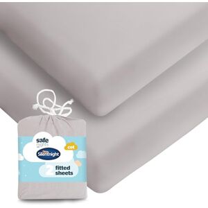 Silentnight Safe Nights Fitted Sheet Cot Mattress Breathable 100% Cotton Jersey Super Soft Kind to Baby Skin 120x60cm Secure Fit with Elasticated Corners 2 Pack, Grey Silentnight Safe Nights Fitted Sheet Cot Mattress Breathable 100% Cotton Jersey Super Soft Kind to Baby Skin 120x60cm Secure Fit with Elasticated Corners 2 Pack, Grey