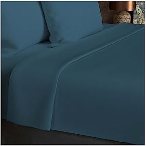 Soleil d'ocre Cotton Sheet - 260x300 cm - Blue canard Soleil d'ocre Cotton Sheet - 260x300 cm - Blue canard