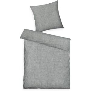TOM TAILOR Melange Bed Linen 80 x 80 cm + 135 x 200 cm, 40% Cotton, 25% Viscose, 35% Polyester, with High Hem and Branded Zipper, Melange Grey Fabric (Soft Grey) TOM TAILOR Melange Bed Linen 80 x 80 cm + 135 x 200 cm, 40% Cotton, 25% Viscose, 35% Polyester, with High Hem and Branded Zipper, Melange Grey Fabric (Soft Grey)